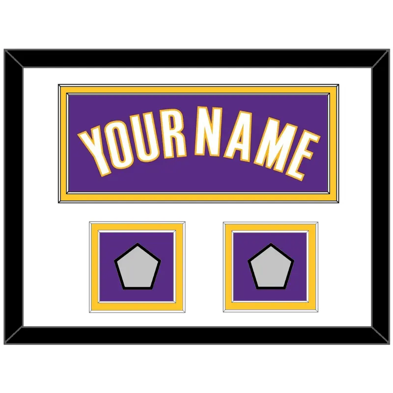 Los Angeles Name & 2 Champions Patches - Road Purple (1999-2004) - Double Mat 1