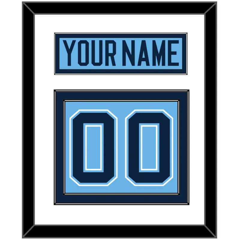 Maine Nameplate & Number (Back) - Alternate Light Blue (2007-2008) - Double Mat 1