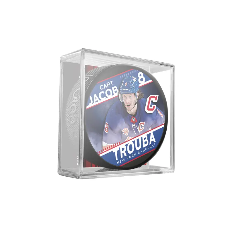 NHL Captain Series Jacob Trouba New York Rangers Souvenir Hockey Puck In Cube