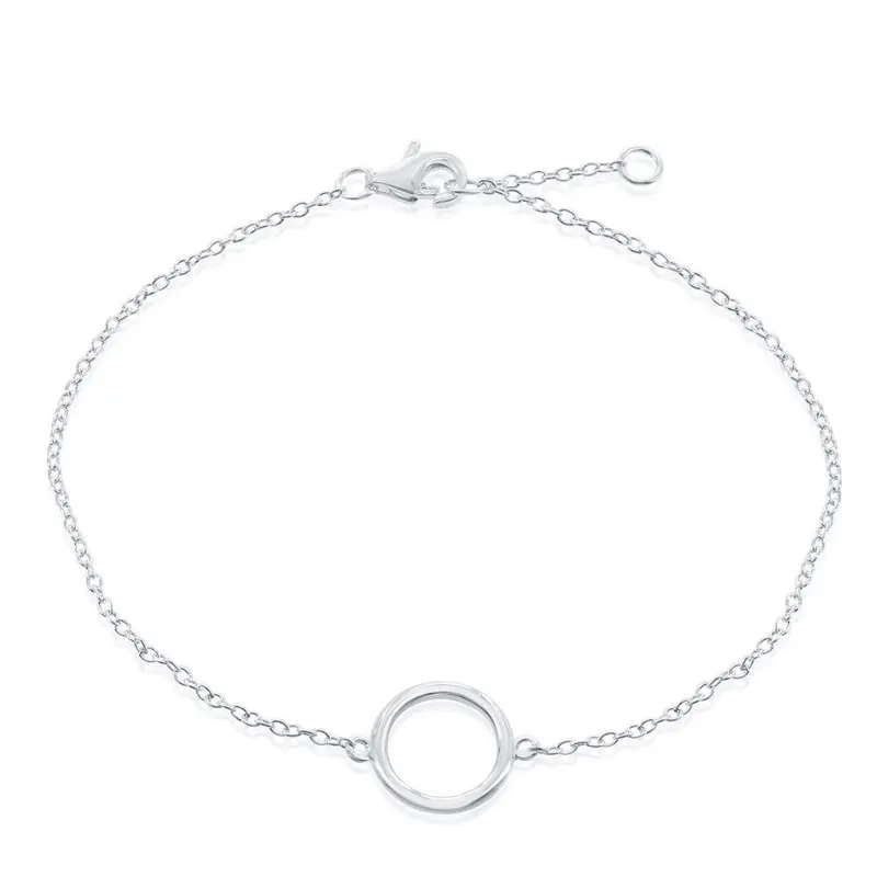 Sterling Silver  Open Circle Bracelet