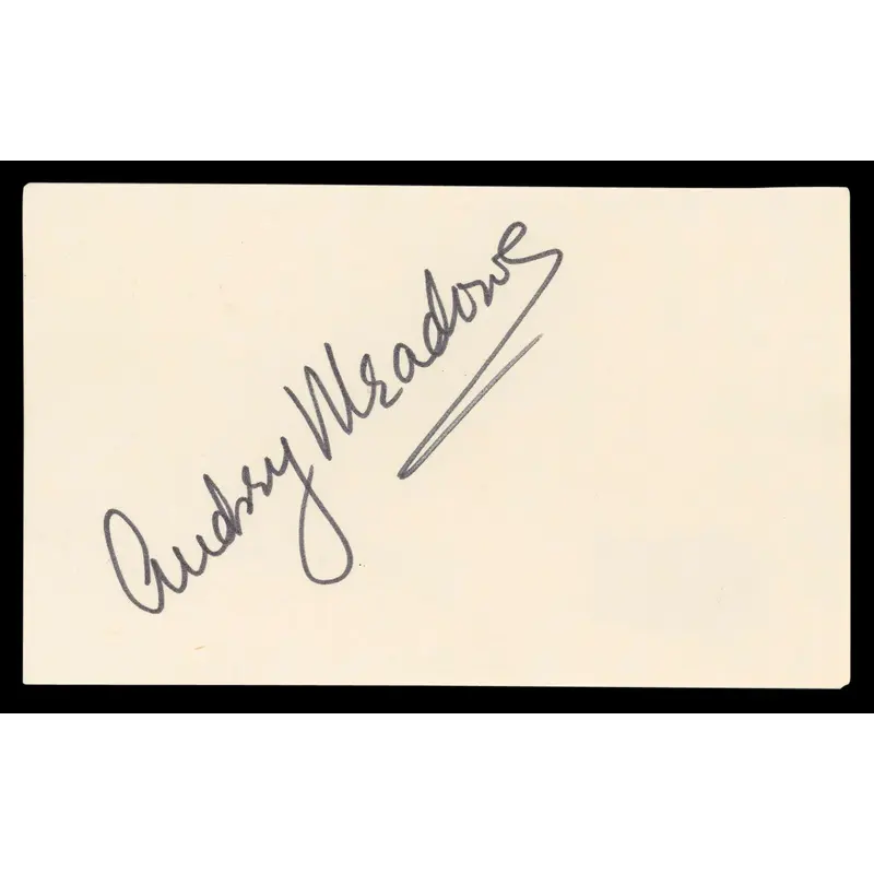 Audrey Meadows The Honeymooners Authentic Signed 3x5 Index Card BAS #BL96906