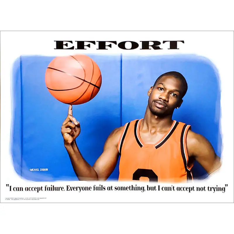 Basketball "Effort" (Michael Jordan Quote) Motivational Poster - Jaguar
