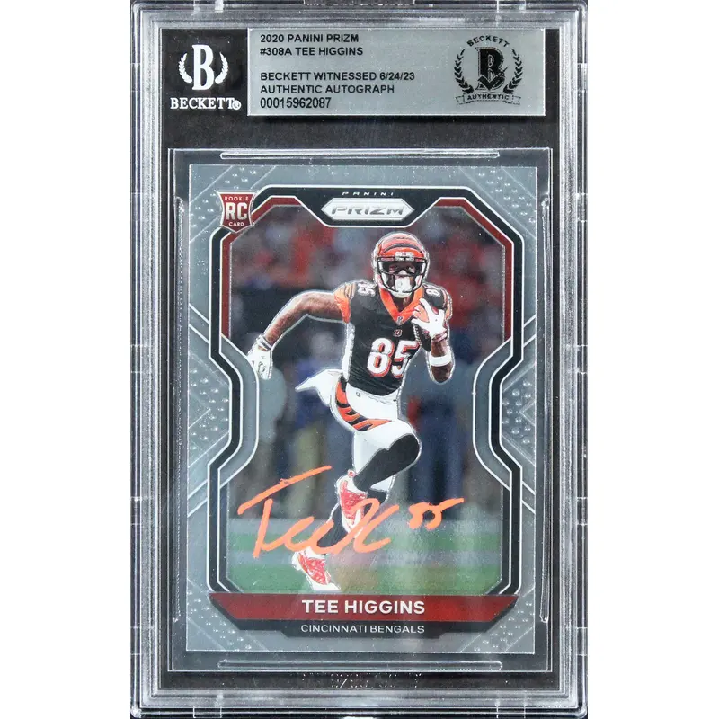 Bengals Tee Higgins Signed 2020 Panini Prizm #308A Rookie Card BAS Slabbed