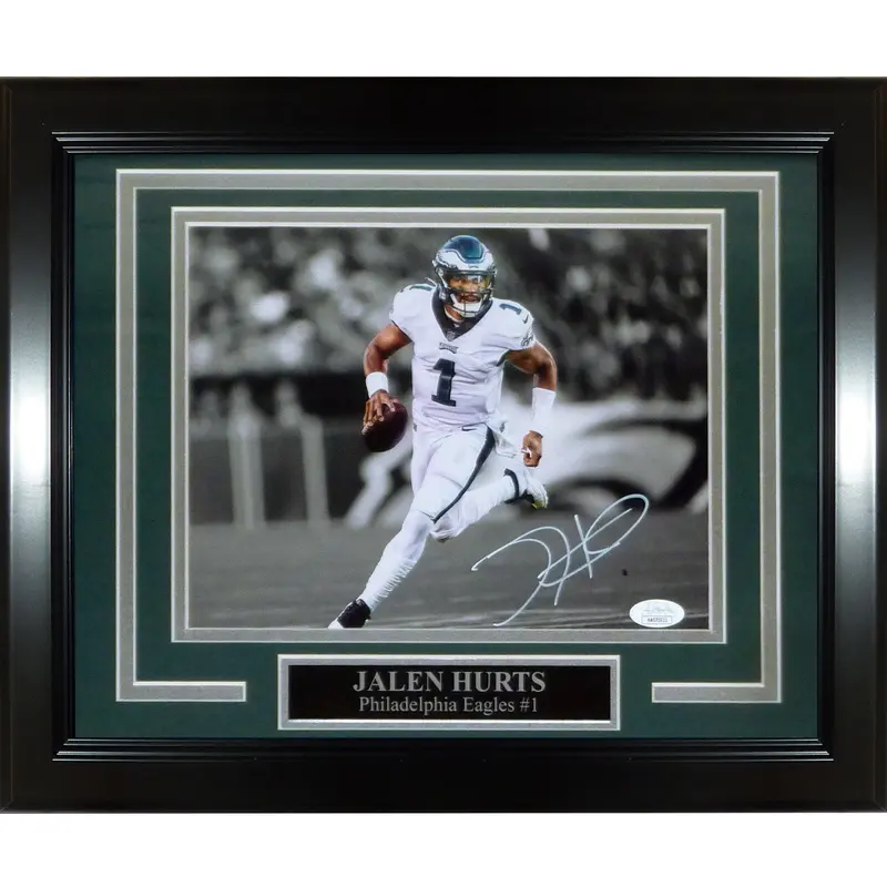Jalen Hurts Autographed Philadelphia Eagles Deluxe Framed 8x10 Photo - JSA
