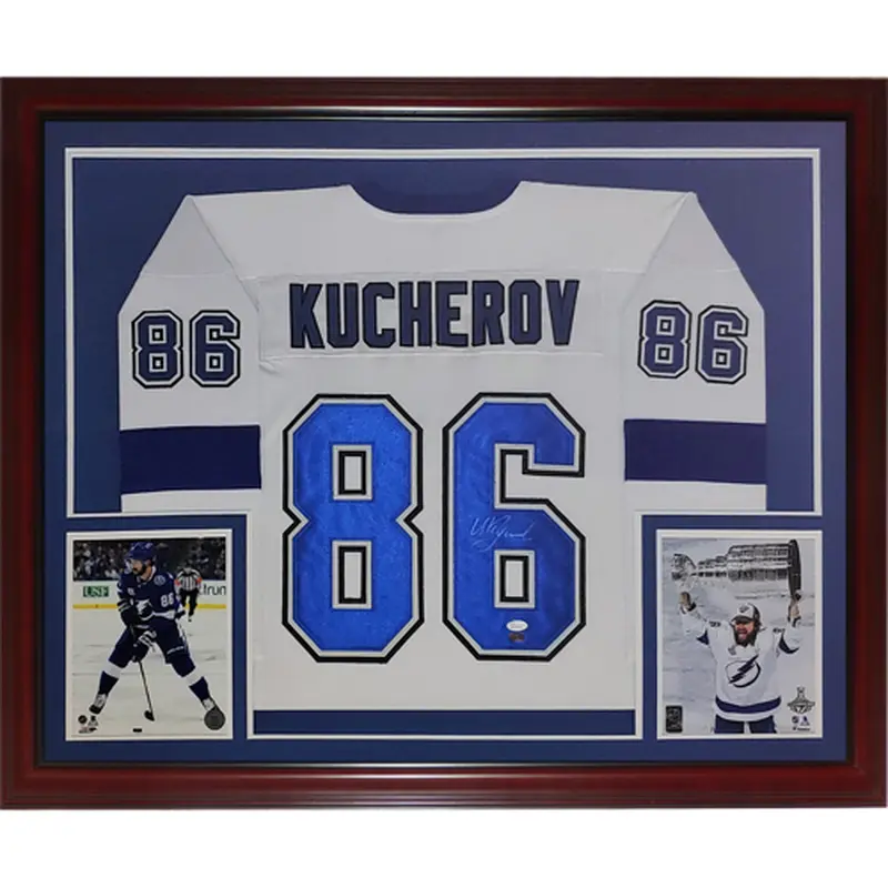 Nikita Kucherov Autographed Tampa Bay (White #86) Deluxe Framed Jersey - JSA