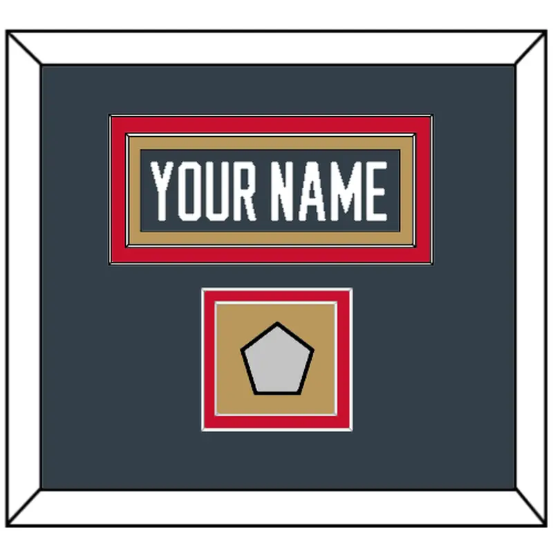 Vegas Nameplate & 2023 Stanley Cup Finals Patch - Home Steel Gray - Double Mat 3