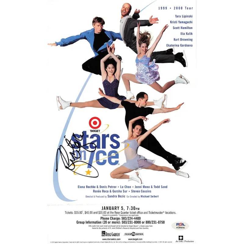 Kristi Yamaguchi signed Poster PSA Autographed Ice Skater and Author