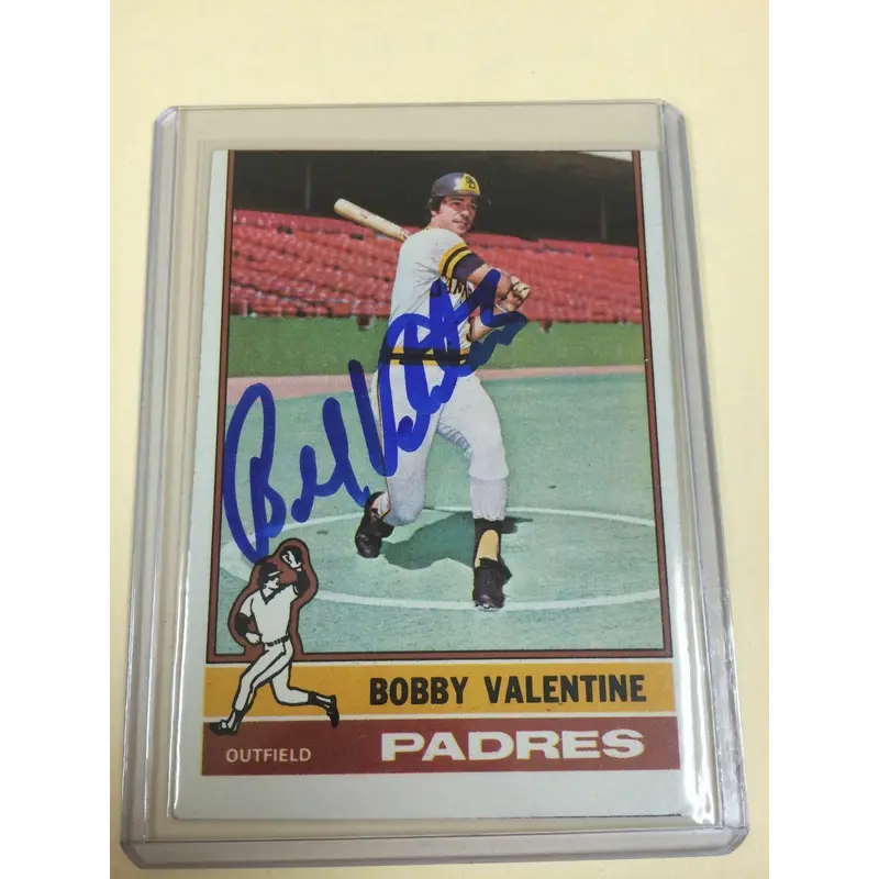 JSA CERTIFIED 1976 BOBBY VALENTINE SIGNED AUTOGRAPHED BASEBALL CARD