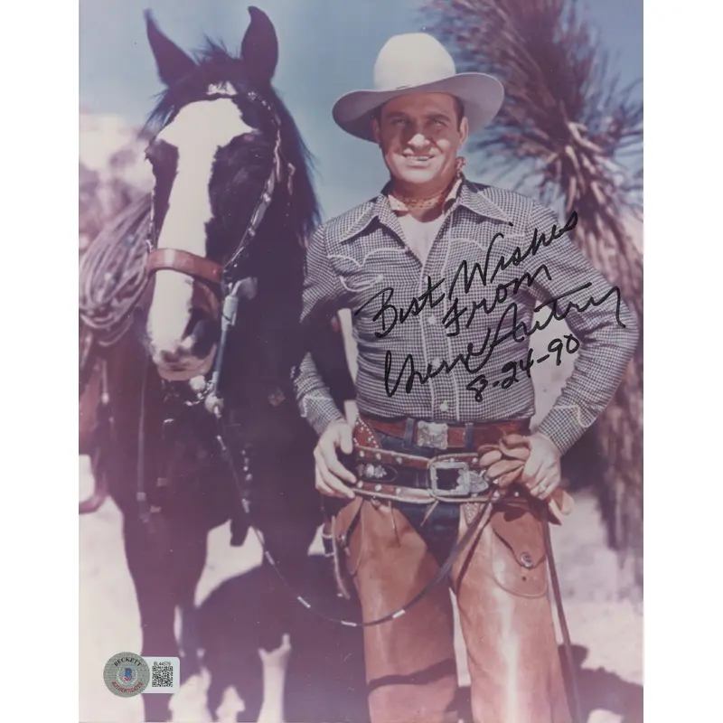 Gene Autry The Old Corral "Best Wishes From" Signed 8x10 Photo BAS #BL44579