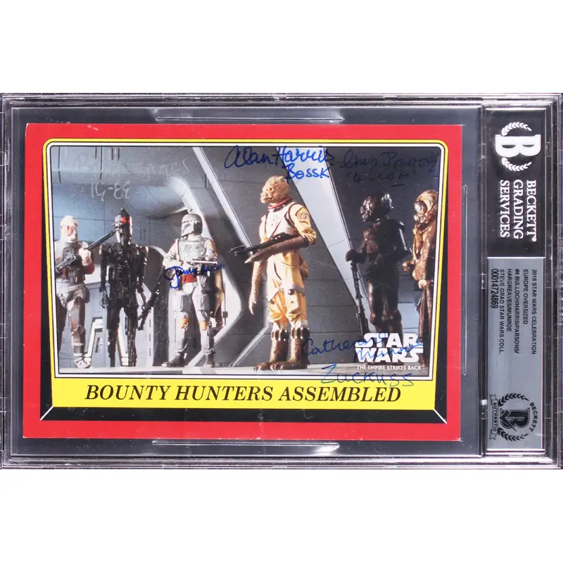 Star Wars (5) Bulloch, Harris, +3 Signed 2016 Star Wars EU OS #4 Card BAS Slab