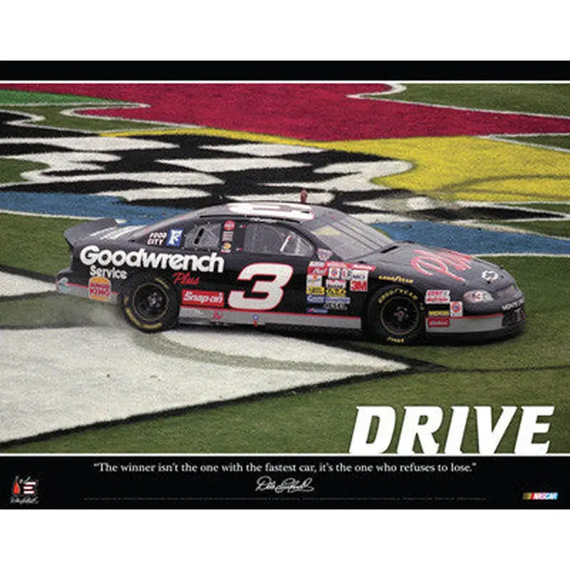 Dale Earnhardt "Drive" (1998 Daytona 500) NASCAR Motorvational Poster - Time Factory