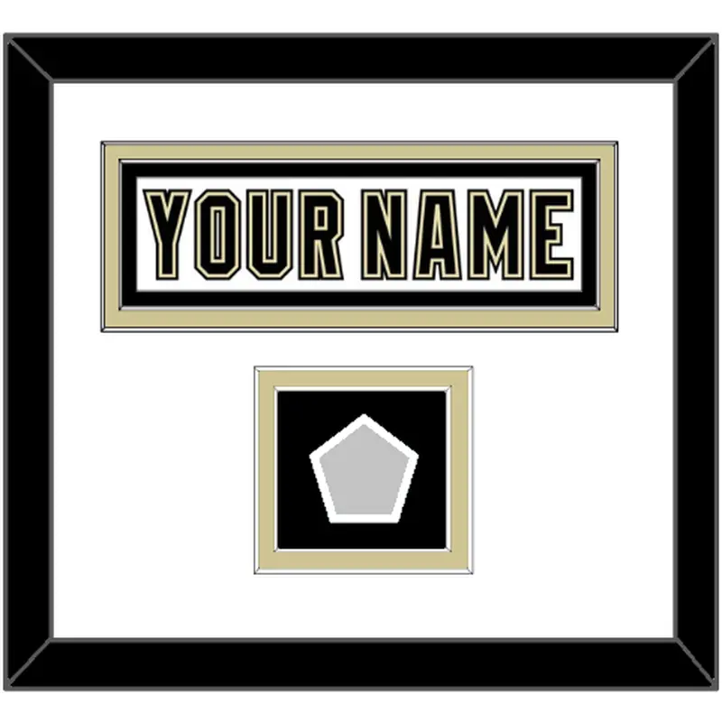 Pittsburgh Nameplate & Stanley Cup Finals Patch - Road White (2007-2016) - Double Mat 1