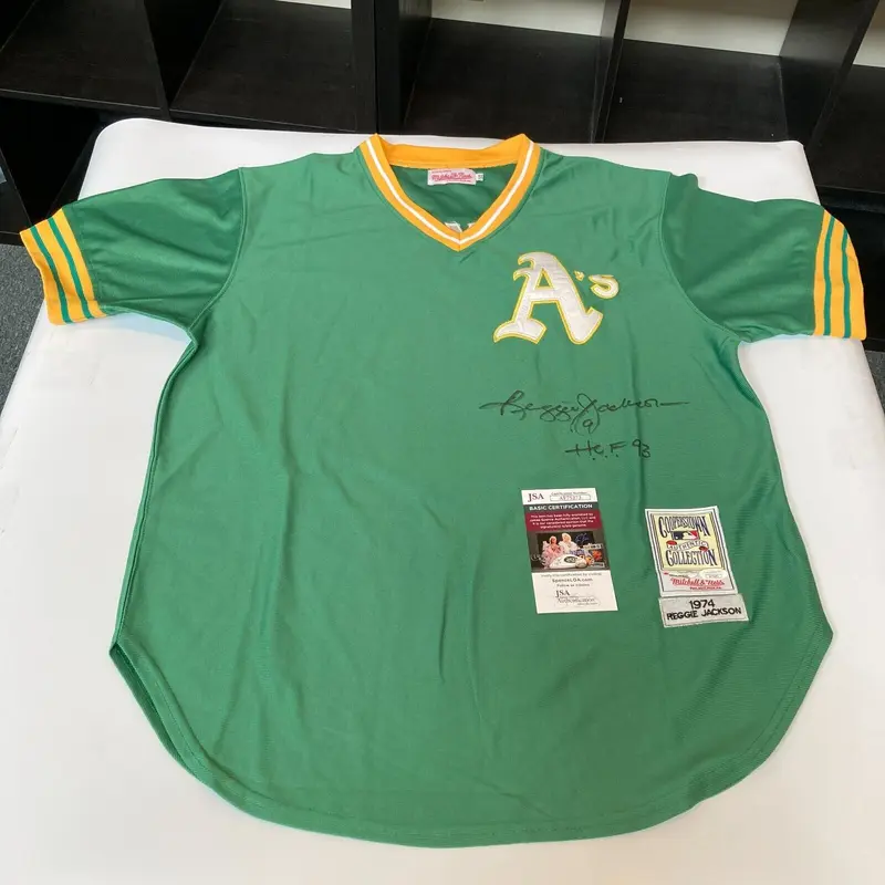 Reggie Jackson HOF 1993 Signed 1974 Oakland A's Mitchell & Ness Jersey JSA COA