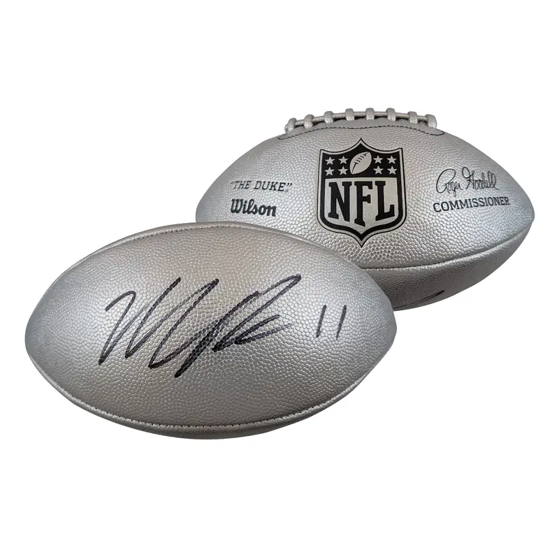 Cowboys Micah Parsons Signed Wilson Replica Duke Metallic Silver Football Fan
