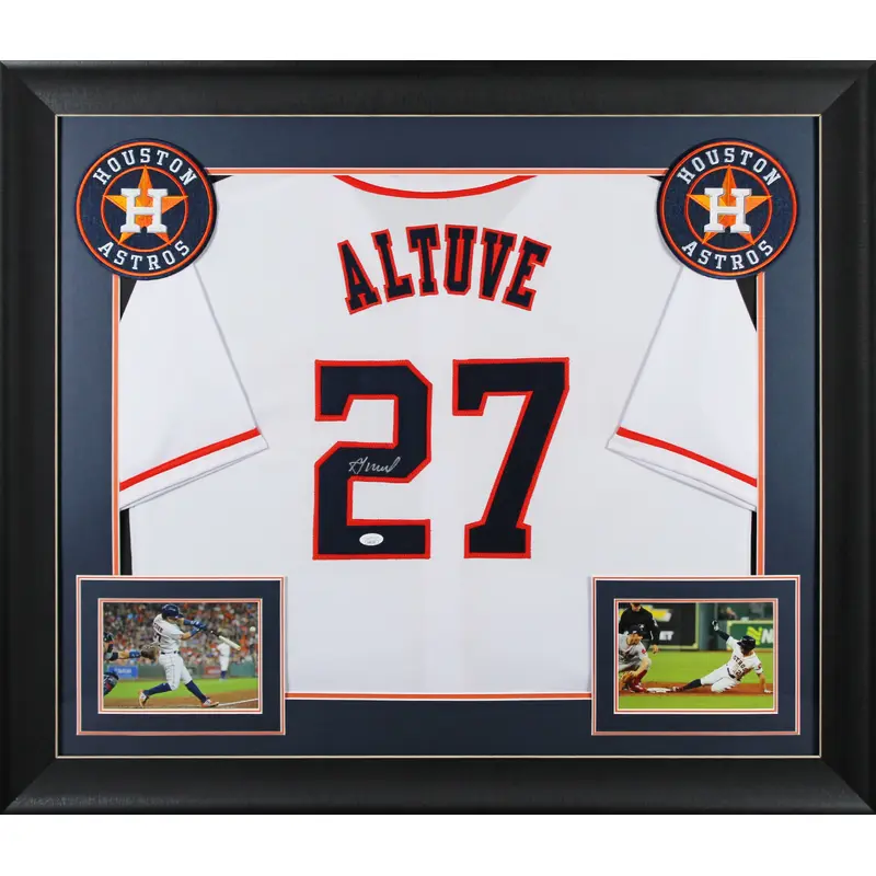 Jose Altuve Authentic Signed White Pro Style Framed Jersey Autographed JSA