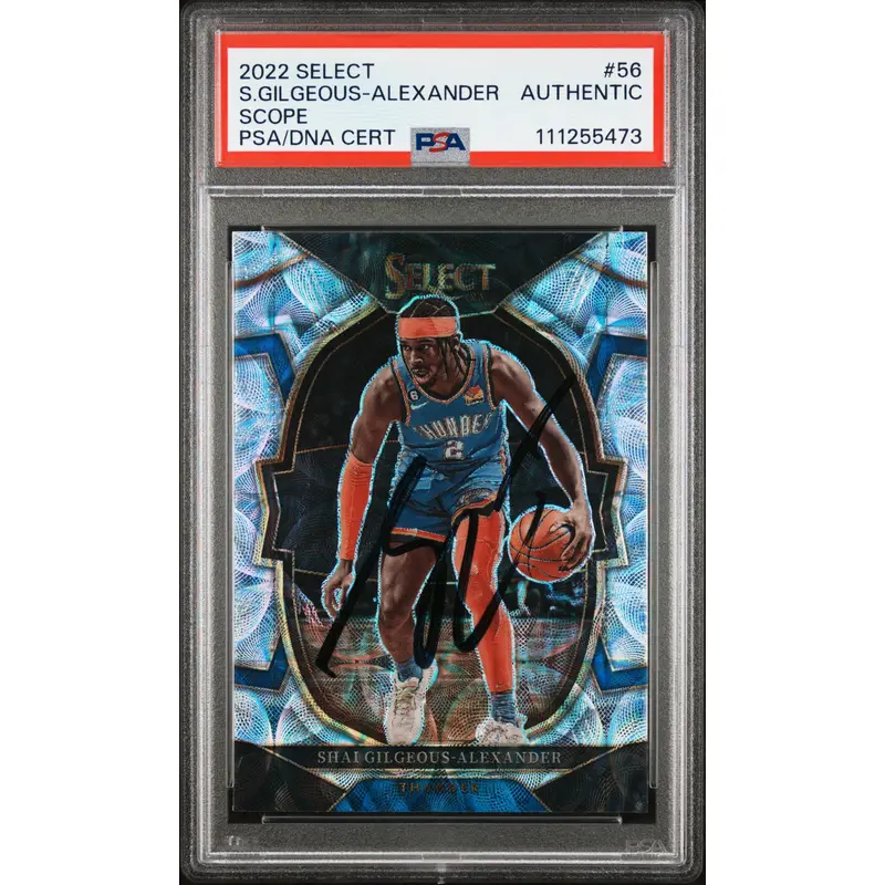 Thunder Shai Gilgeous-Alexander Signed 2022 Select Scope #56 Card PSA Slabbed