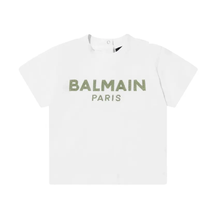 BALMAIN T SHIR BABY SS TEE W/ SMALL LOGO ON CHEST BT8531 100