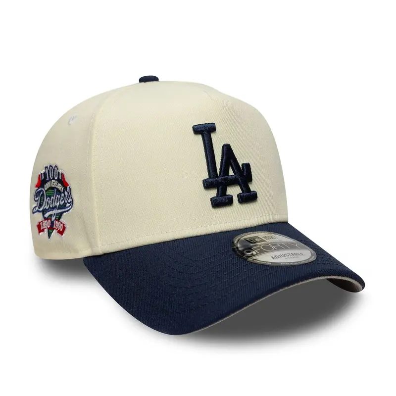 LA Dodgers MLB Chrome Blue Contrast Cream 9FORTY A-Frame Adjustable Cap