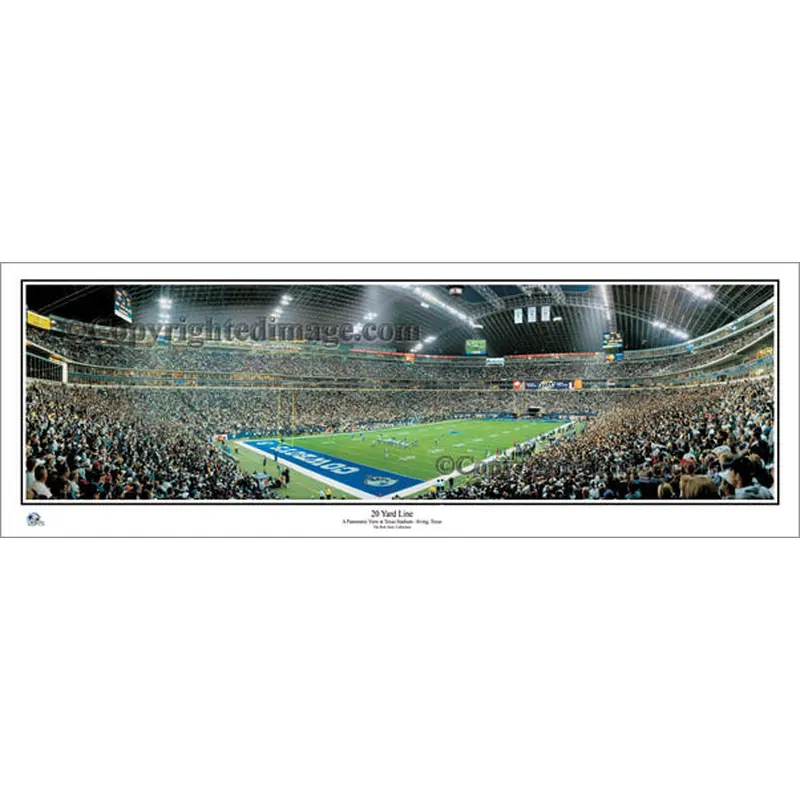 Texas Stadium "20 Yard Line" Dallas Cowboys Panoramic Poster Print - Everlasting Images