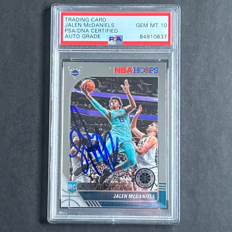 2019-20 Panini Hoops #246 Jalen McDaniels Signed Card AUTO PSA Slabbed Hornets