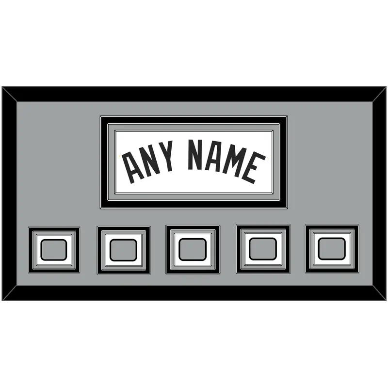 San Antonio Name With 5 Champions Trophy Patches - Home White (1989-2002) - Triple Mat 3