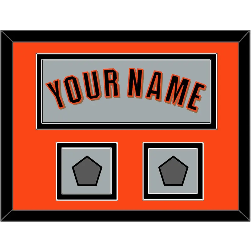 San Francisco Name & 2 World Series Champions Patches - Road Gray (2010-2021) - Double Mat 3