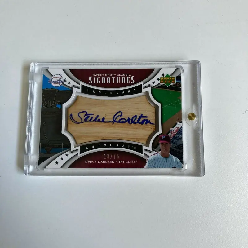 2007 Upper Deck Sweet Spot Steve Carlton Signed Bat Barrel Auto