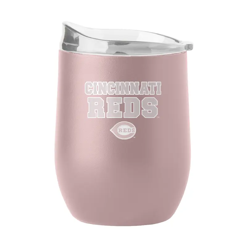 Cincinnati Reds 16oz Stencil Powder Coat Curved Beverage
