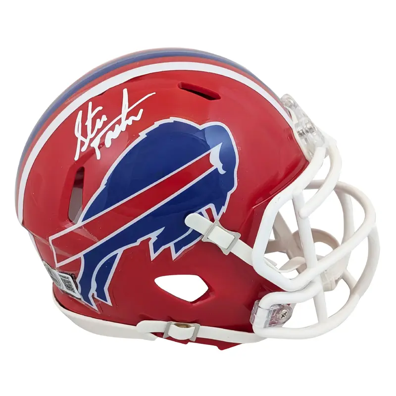 Bills Steve Tasker Authentic Signed 87-01 Throwback Speed Mini Helmet BAS Wit