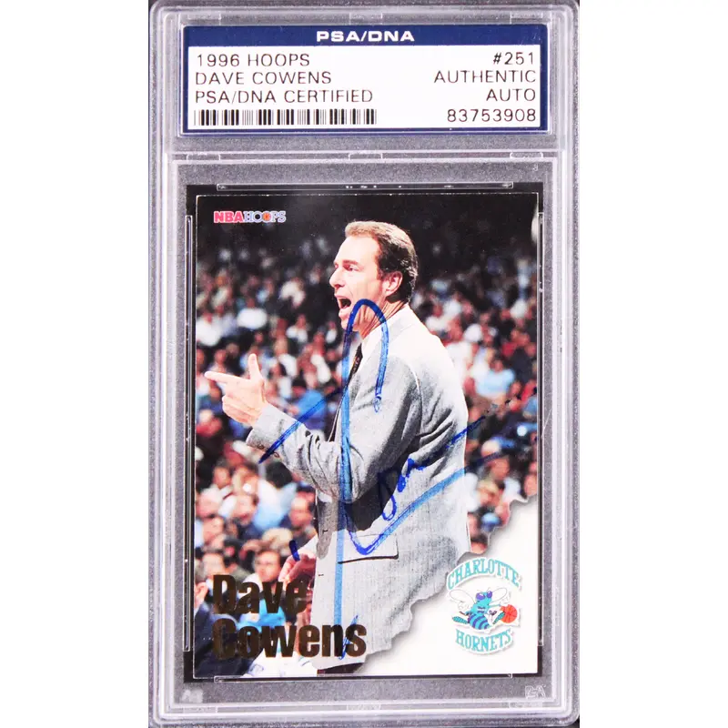 Hornets Dave Cowens Authentic Signed 1996 Hoops #251 Card Autographed PSA Slab