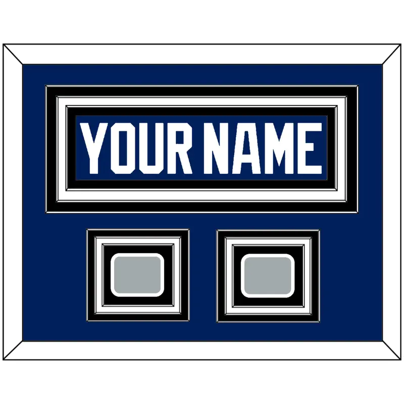 Tampa Bay Nameplate With 2020 & 2021 Stanley Cup Finals Patches - Home Blue - Triple Mat 5