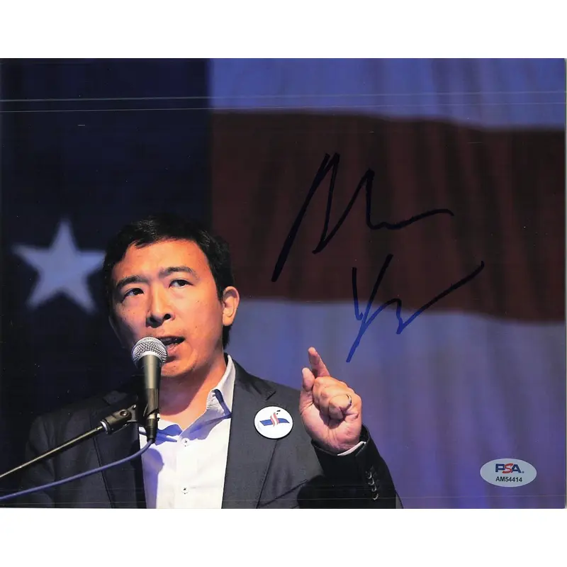ANDREW YANG signed 8x10 photo PSA/DNA Autographed