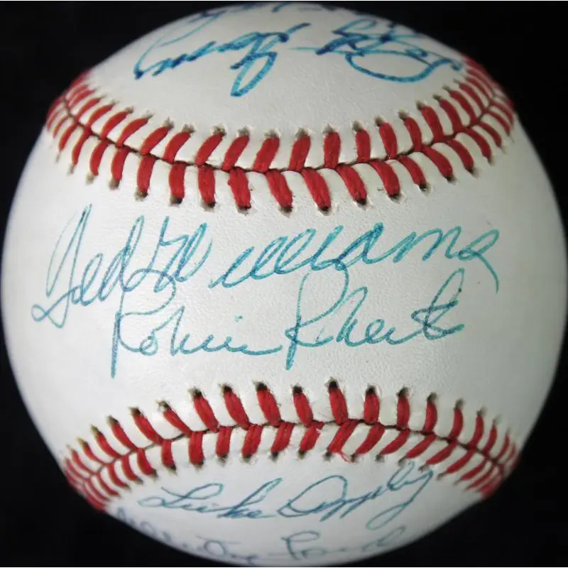 HOFers (5) Ted Williams, Whitey Ford +3 Signed Onl Baseball PSA/DNA #W00399