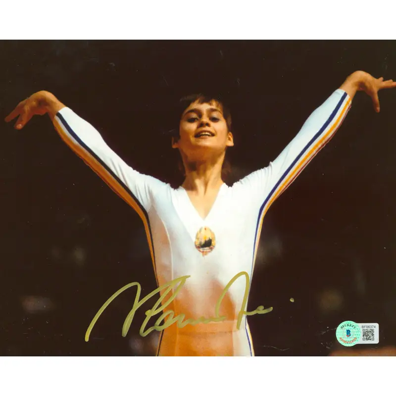 Nadia Comneci Authentic Signed 8x10 Photo Autographed BAS #BF06374