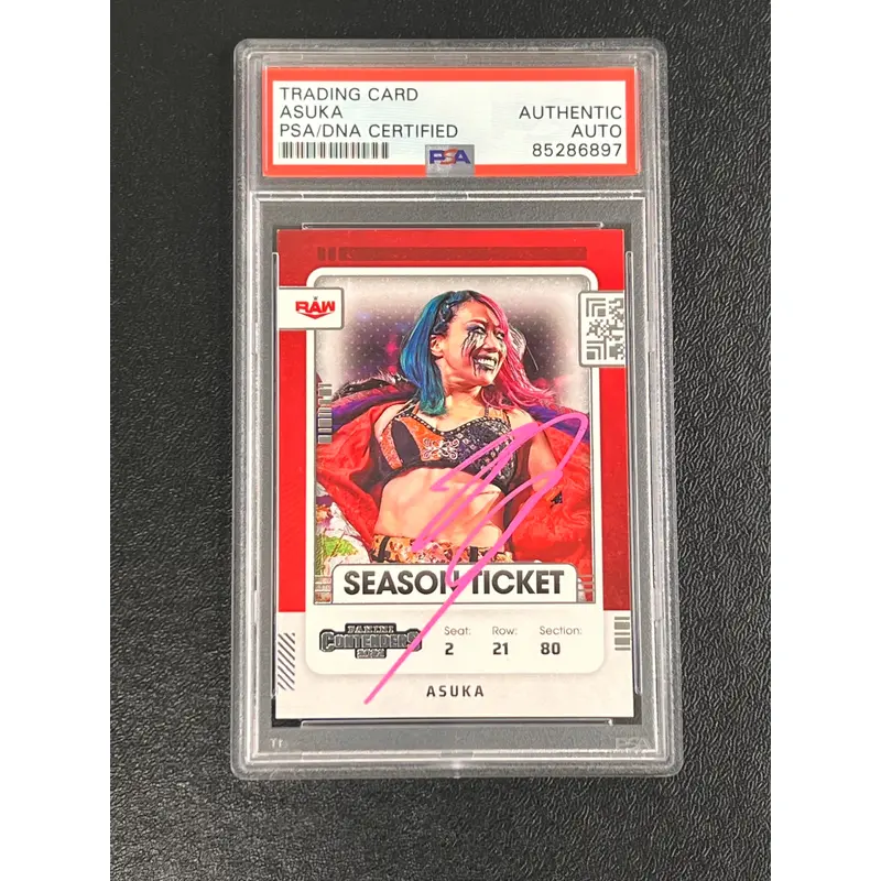 2022 Panini Chronicles Contenders RAW #101 Asuka Signed Card AUTO PSA/DNA Slabbed WWE