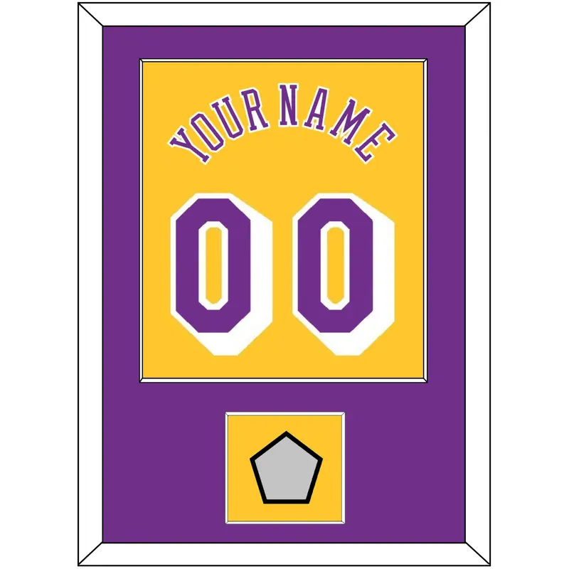 Los Angeles Name & Number With Champions Patch - Home Yellow (1978-1997) - Single Mat 2