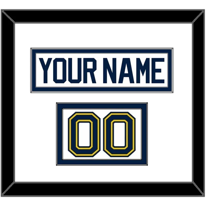 Michigan Hockey Nameplate & Number (Shoulder) - Home White (2021-2023) - Double Mat 1