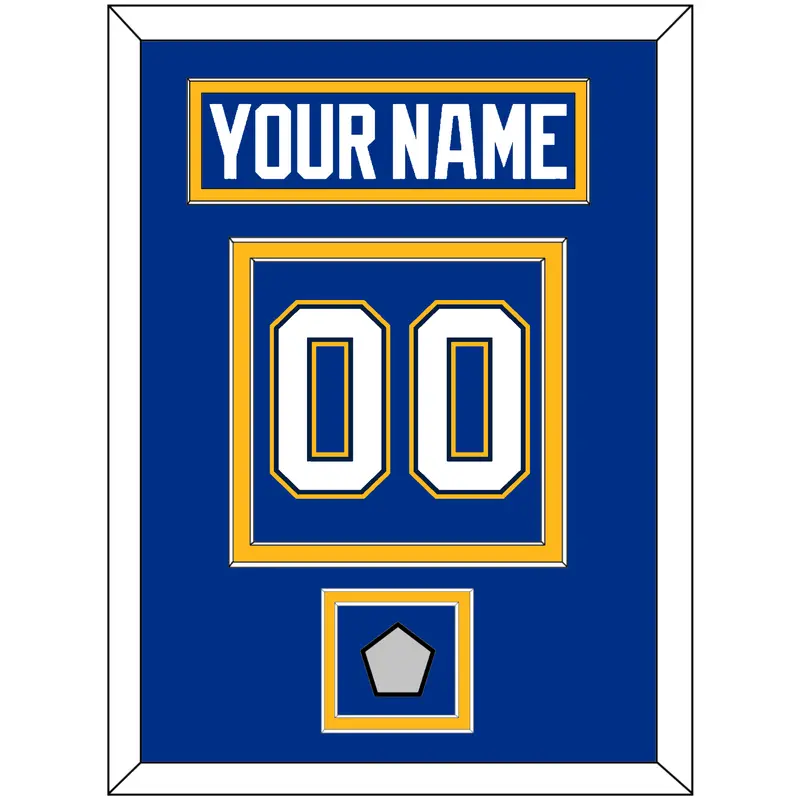 St. Louis Nameplate & Number (Back) With Stanley Cup Finals Patch - Home Blue - Double Mat 3