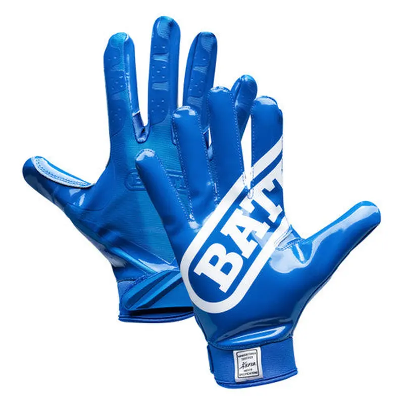 New Battle Double Threat Receiver Football Gloves Youth Size Large - Blue