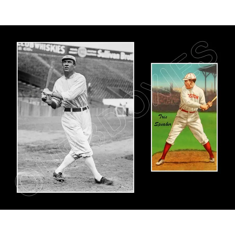 Tris Speaker Turkey Red Matted Photo Display 11X14 - Boston Americans - 1614
