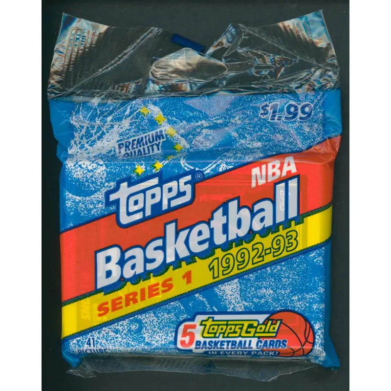 1992/93 Topps Basketball Unopened Series 1 Jumbo Pack (41 Cards)