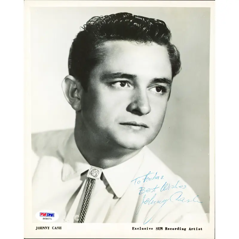 Johnny Cash Signed 8x10 B&W SUN Recording Artists Promo Photo PSA/DNA #S69071