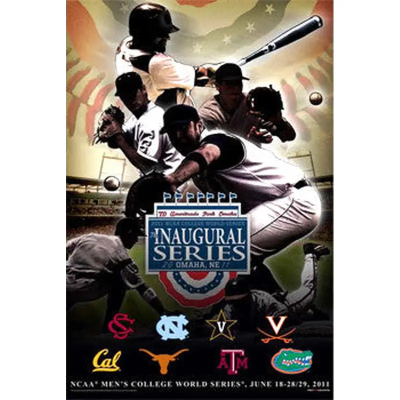 NCAA Baseball College World Series 2011 Official 8-Team Event Poster - ProGraphs