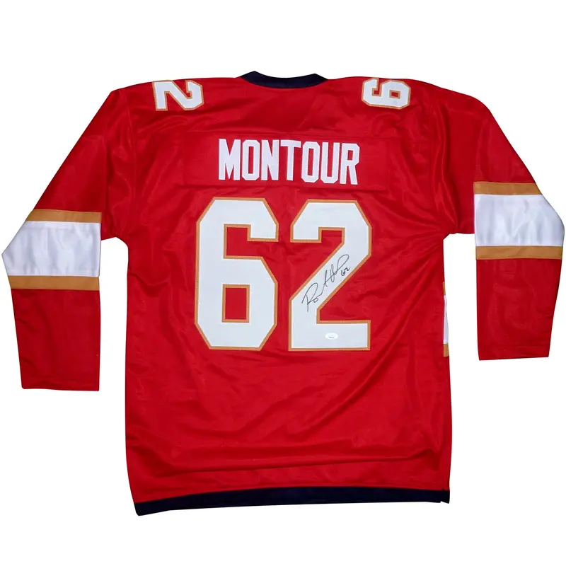 Brandon Montour Autographed Florida (Red #62) Custom Hockey Jersey - JSA