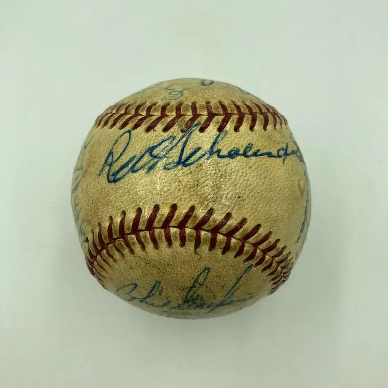 1970 St. Louis Cardinals Team Signed Baseball Lou Brock Steve Carlton JSA COA