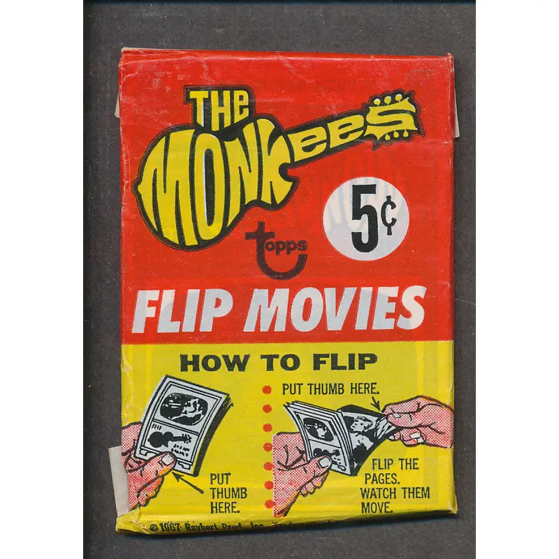 1967 Topps Monkees Flip Movies Unopened Wax Pack