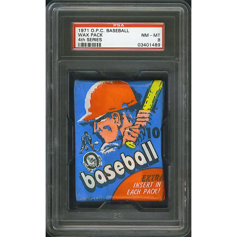 1971 OPC O-Pee-Chee Baseball Unopened Ser 4 Wax Pack PSA 8