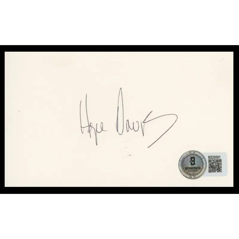 Hope Davis American Splendor Authentic Signed 3x5 Index Card BAS #BS29391