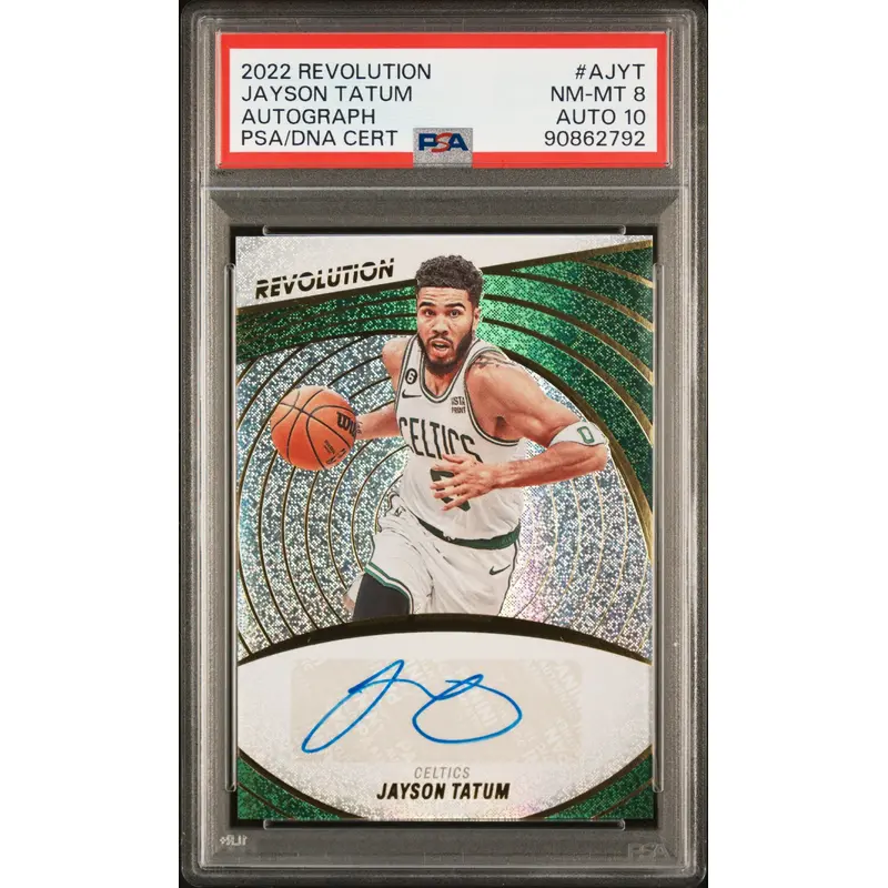Jayson Tatum 2022 Panini Revolution Auto PSA 8 Auto 10