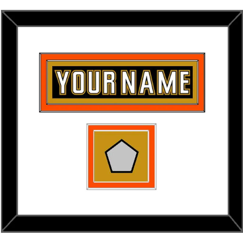 Anaheim Nameplate & Stanley Cup Champions Patch - Home Black (2006-2014) - Double Mat 2